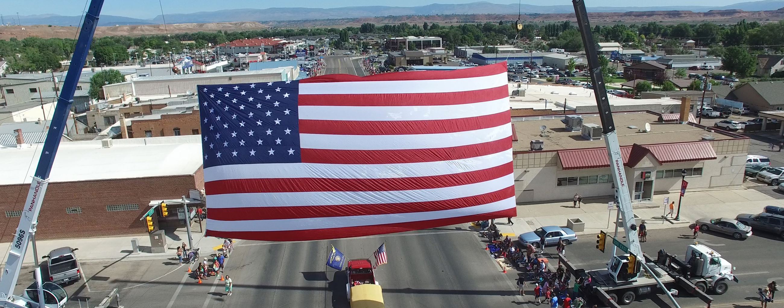 Flag over downtown