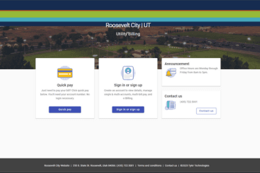Screen shot of online utility billing dashboard 