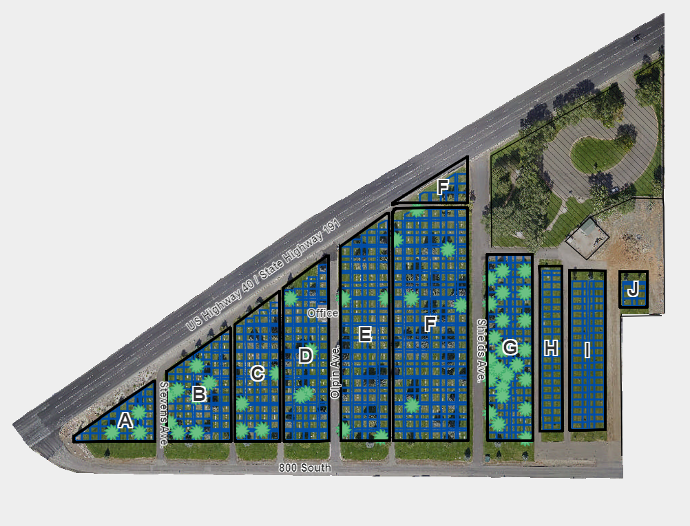 Small GIS map of Roosevelt Cemetery