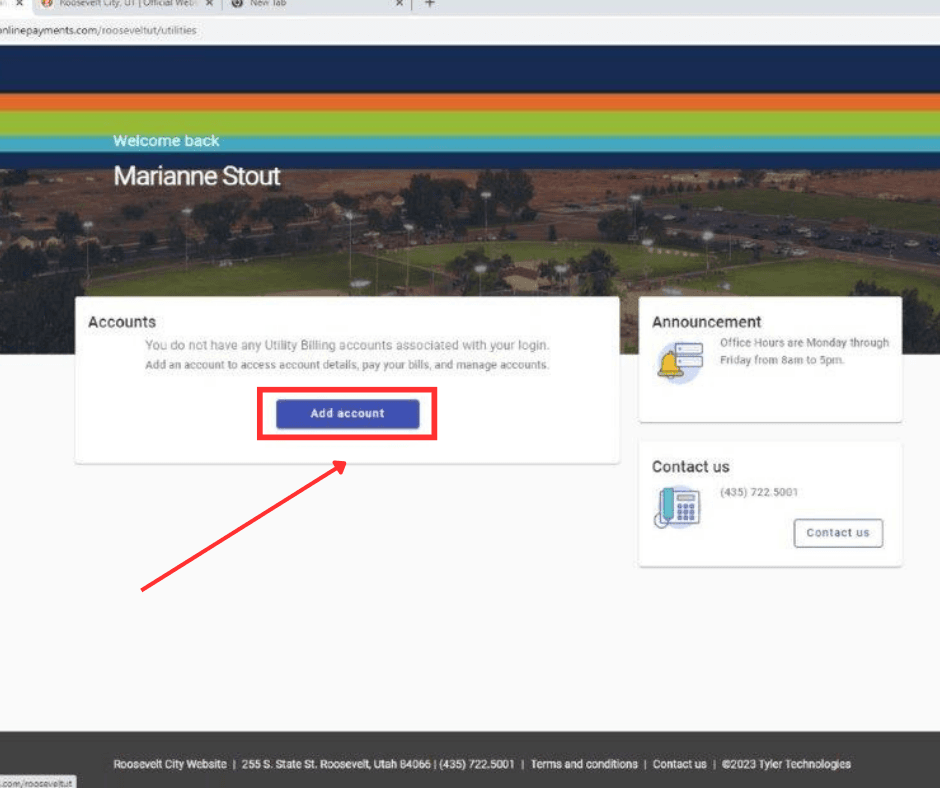 7.Click the “Add account” button. 